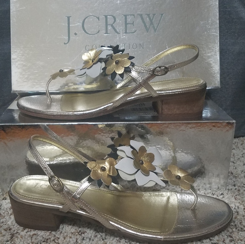 J.CREW flower sandals